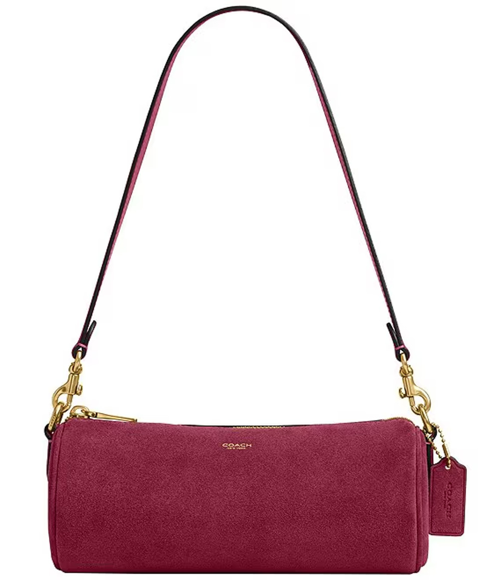 NWT B9-001 Coach Suede Barrel Bag CDY81 B4PGB Dark Fuchsia